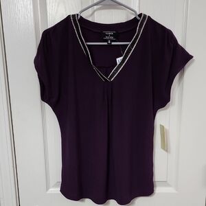 Flowers & Feathees Purple Women's Top